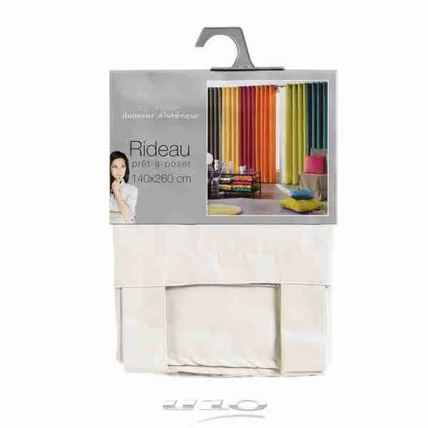 Douceur d’interieur Tenda Con Passanti 140 X 260 Cm Poliestere Unito Essentiel Naturale