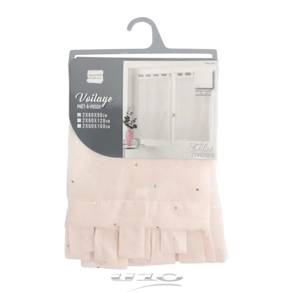 Douceur d’interieur Tendaggio Dritta Con Passanti 2 X 60 X 90 Cm Velo Stampato Metalizato Orion Rosa