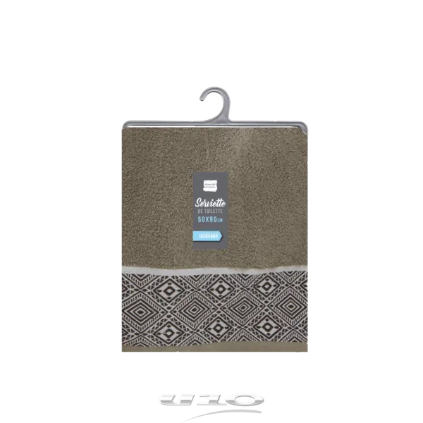 Douceur d’interieur Asciugamano 50 X 90 Cm Spugna Unita Jacquard Esteban Kaki