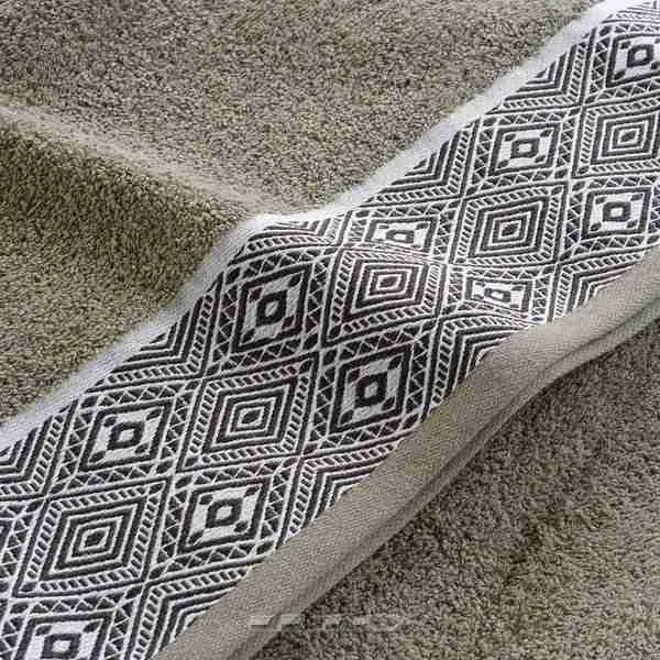 Douceur d’interieur Asciugamano 50 X 90 Cm Spugna Unita Jacquard Esteban Kaki - immagine 2